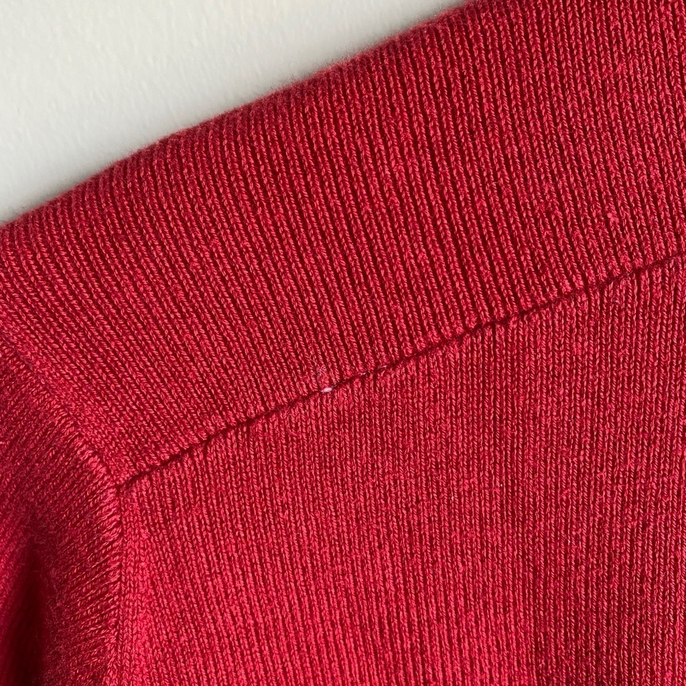 Guess Red Tag Men's Full Zip Long Sleeve Sweater Jacket Burgundy‎ Size Medium - Picture 4 of 14